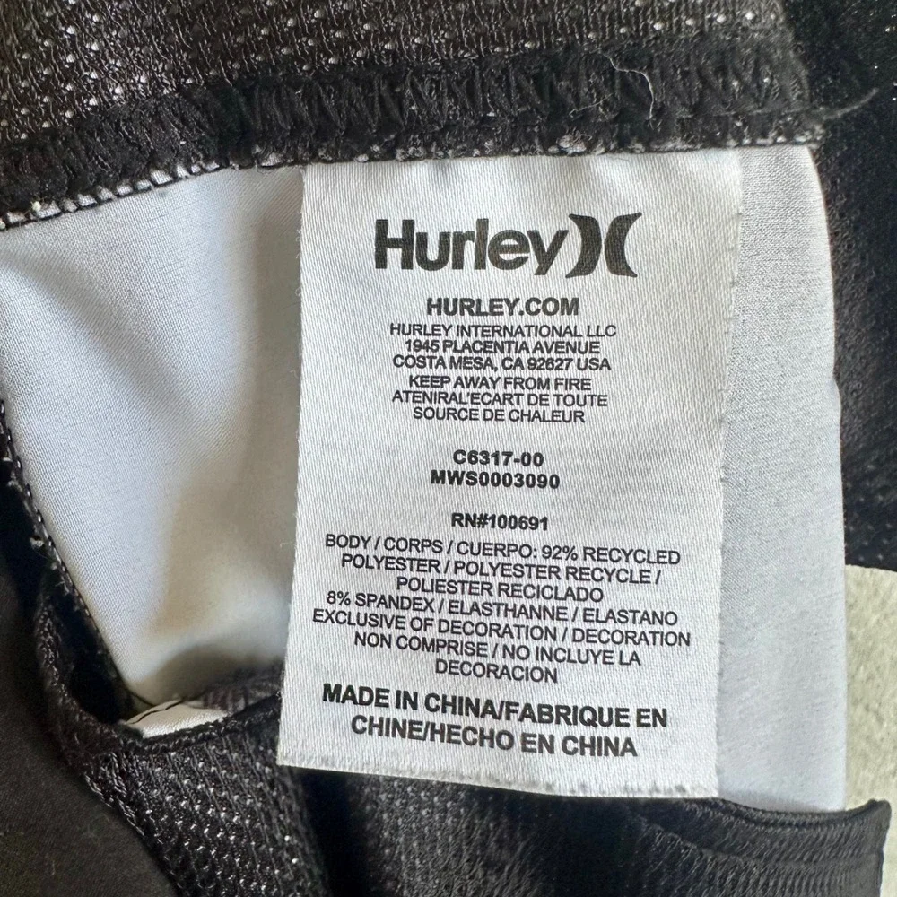 Hurley Phantom Hybrid Shorts Size 38 Gray Herringbone Chino Walk Board Shorts‎
